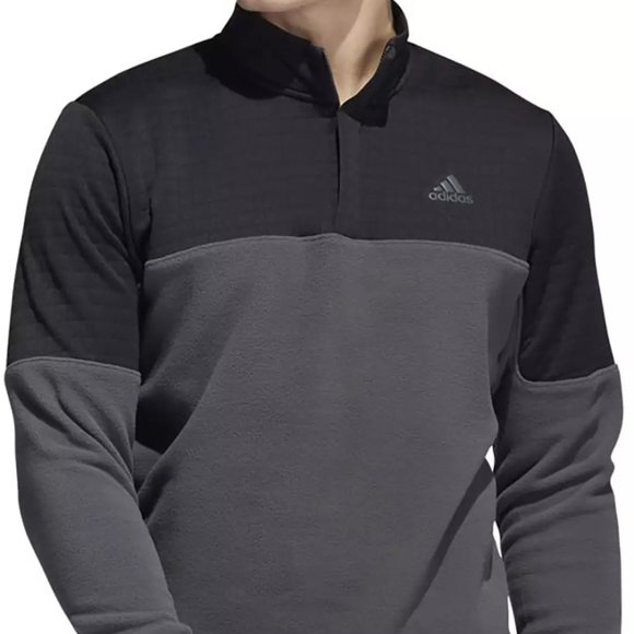 Men's adidas DWR Colorblock Golf 1/4 Zip Sweater Size 2XL Gray Black HF6527 NEW - Picture 2 of 7